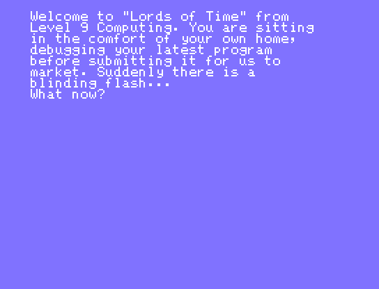 Lords of Time Memotech MTX Screenshot: Game start.