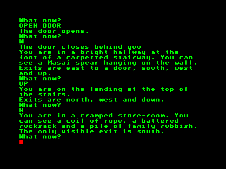 Lords of Time Enterprise Screenshot: I'm in a store-room...looks like I can acquire some items here!