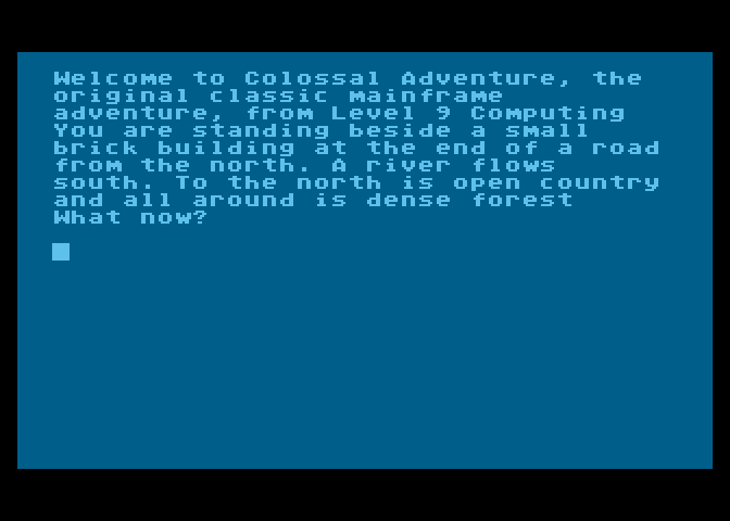 Colossal Adventure Atari 8-bit Screenshot: Starting screen.