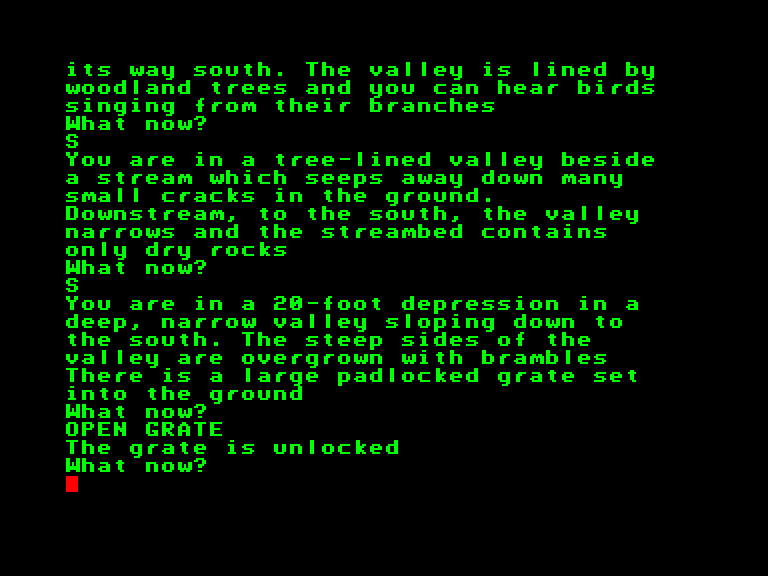 Colossal Adventure Enterprise Screenshot: The grate is unlocked...will you enter?