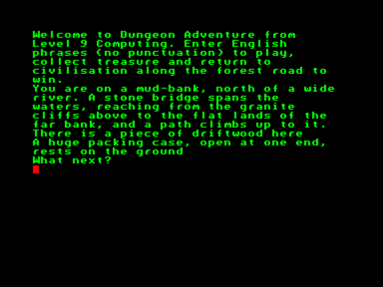 Dungeon Adventure Enterprise Screenshot: Game start.