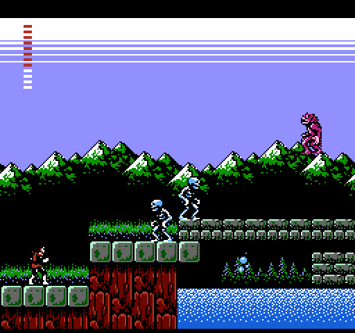 Castlevania II: Simon's Quest NES / Famicom Screenshot: A dangerous bridge to cross...