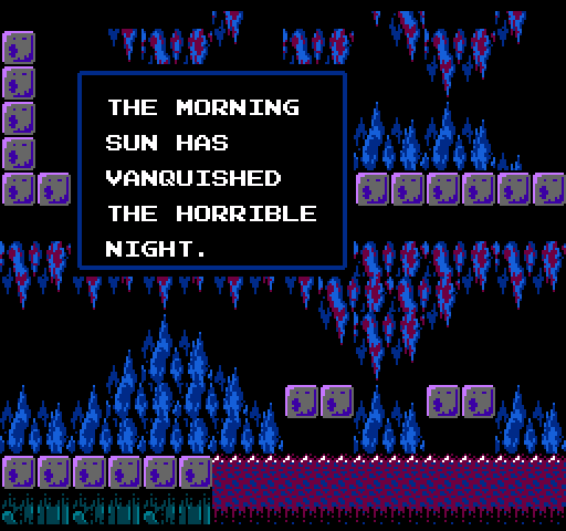 Castlevania II: Simon's Quest NES / Famicom Screenshot: Night has turned to day...but that may not matter underground!