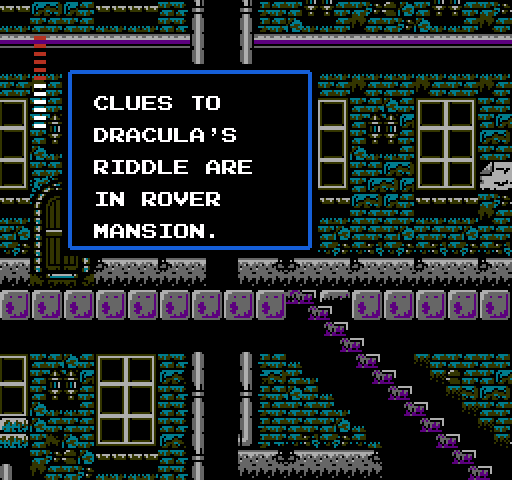 Castlevania II: Simon's Quest NES / Famicom Screenshot: Here's a clue!