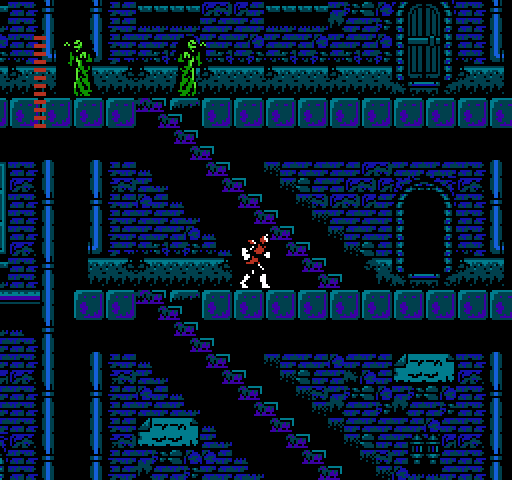 Castlevania II: Simon's Quest NES / Famicom Screenshot: Exploring is dangerous at night!