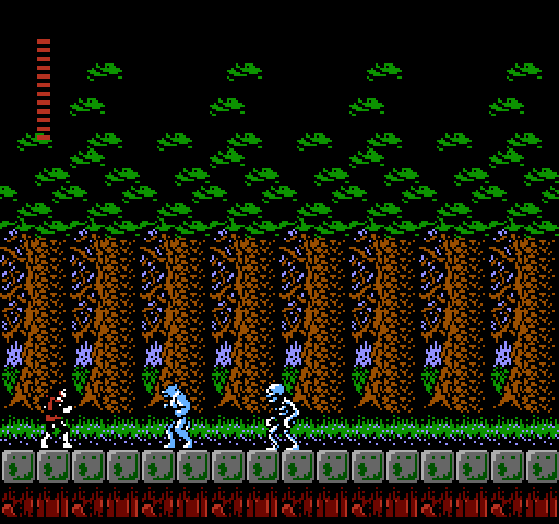 Castlevania II: Simon's Quest NES / Famicom Screenshot: Skeletons approaching...
