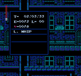 Castlevania II: Simon's Quest for NES / Famicom - Game menu.