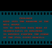 Castlevania II: Simon's Quest for NES / Famicom - Prologue (U.S. version).
