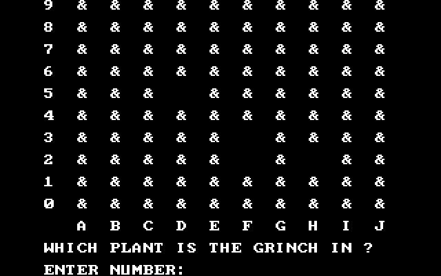 El Grinch IBM PC/Compatibles Screenshot: You'll need to listen to the chirps to locate the grinch...