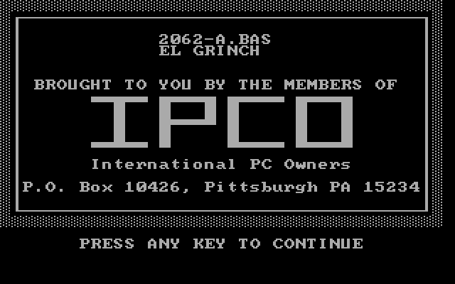 El Grinch IBM PC/Compatibles Screenshot: Title screen.