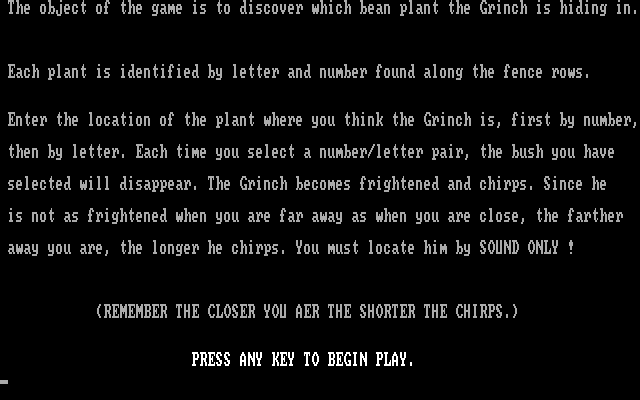 El Grinch IBM PC/Compatibles Screenshot: Instructions continued...
