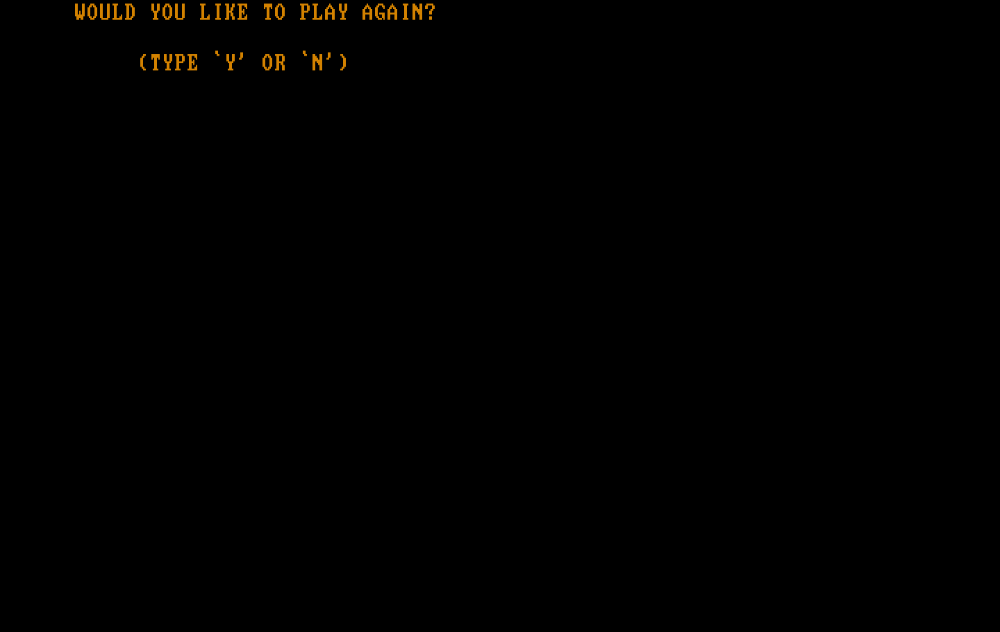 El Grinch IBM PC/Compatibles Screenshot: Play again?