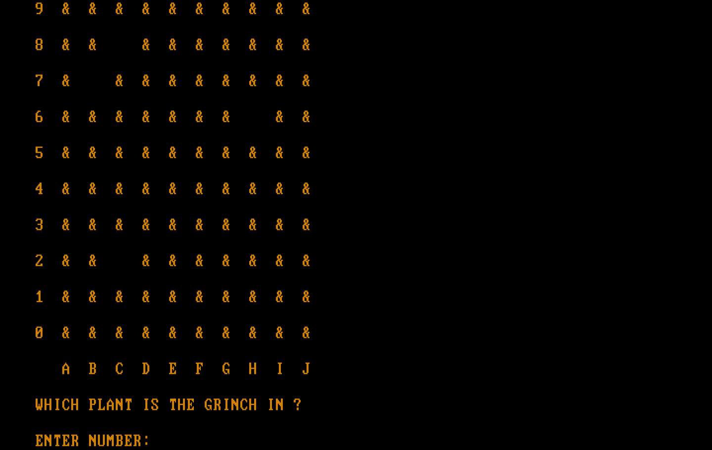 El Grinch IBM PC/Compatibles Screenshot: Which plant is the grinch in?