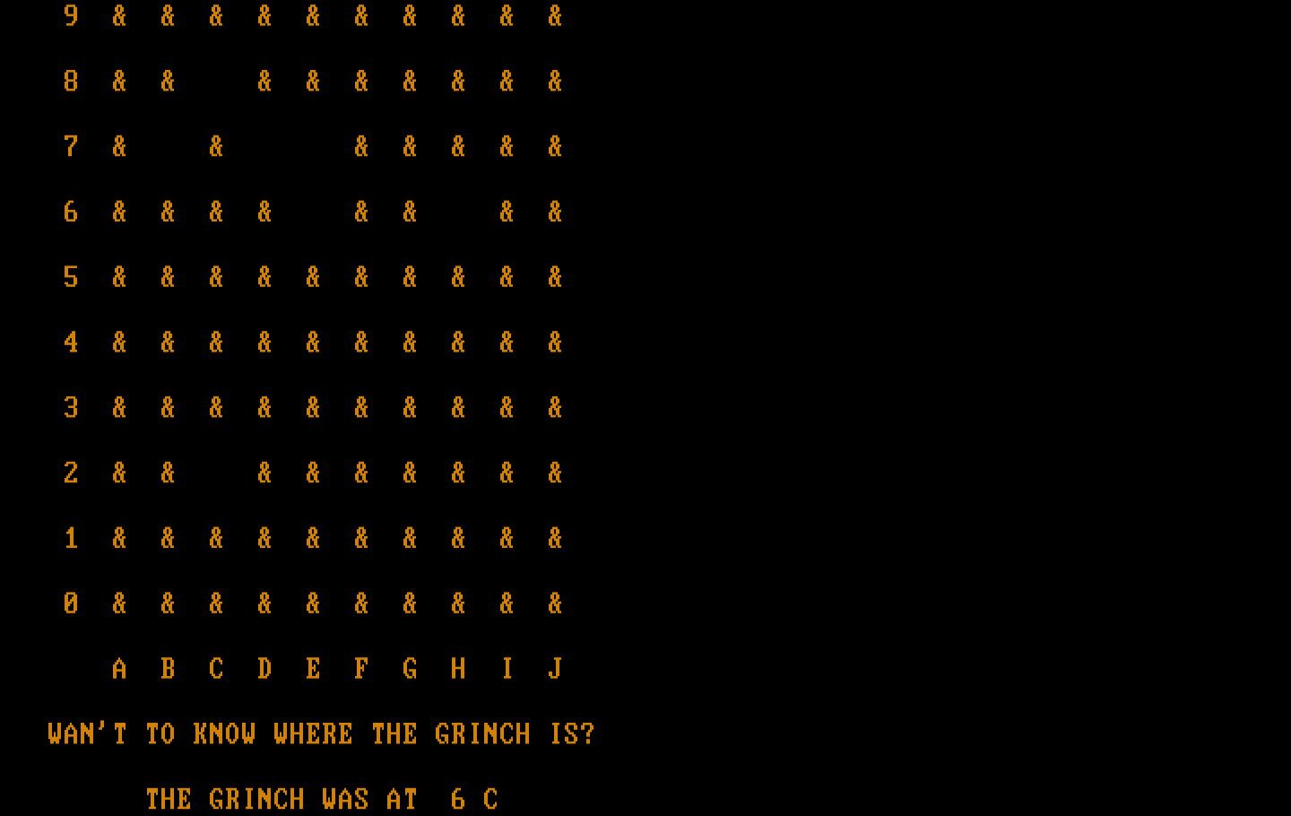 El Grinch IBM PC/Compatibles Screenshot: I lost, here is where the grinch was...