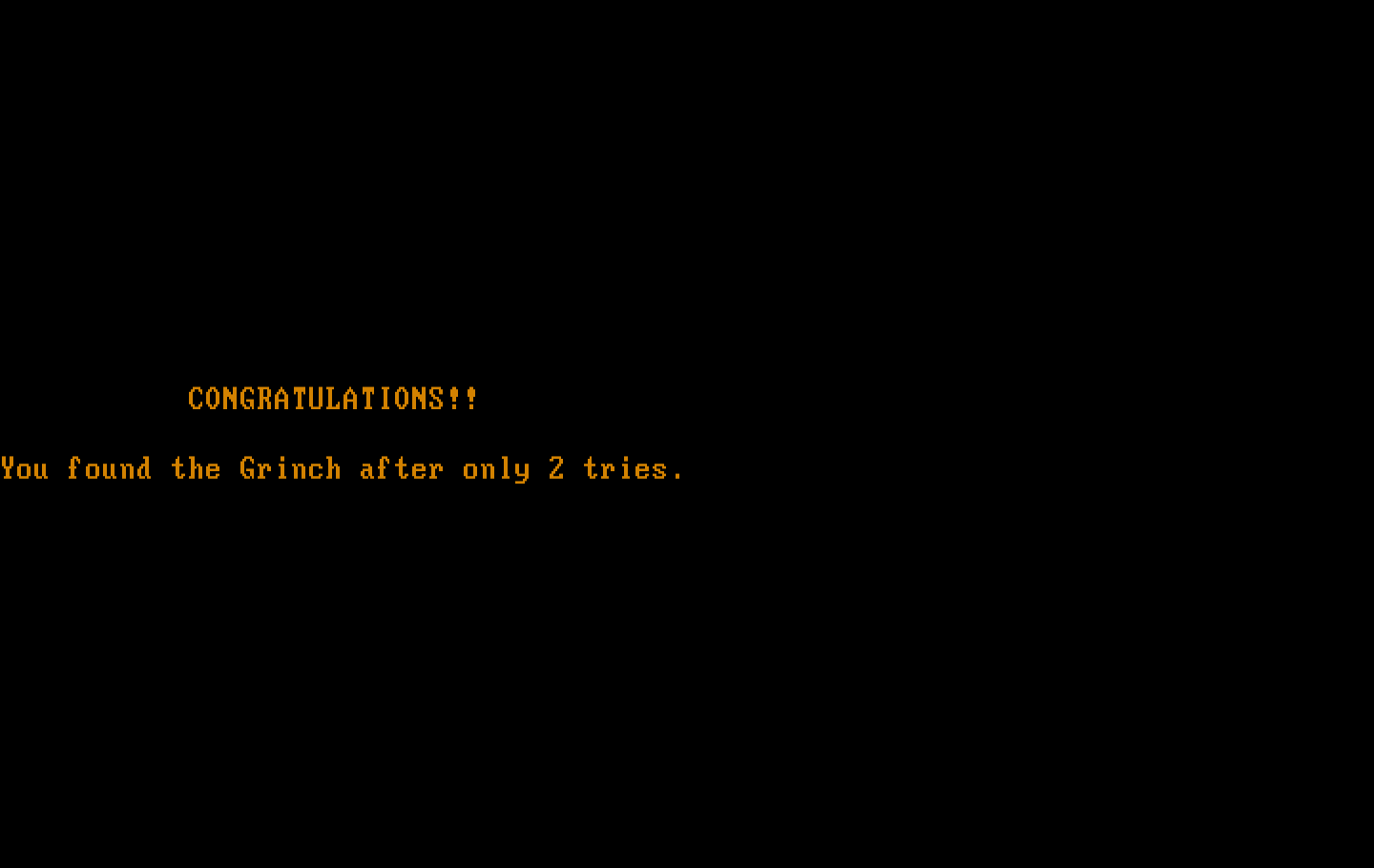 El Grinch IBM PC/Compatibles Screenshot: I won this time!