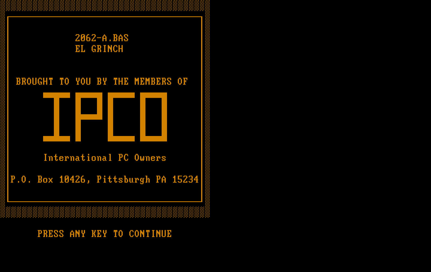 El Grinch IBM PC/Compatibles Screenshot: Title screen.