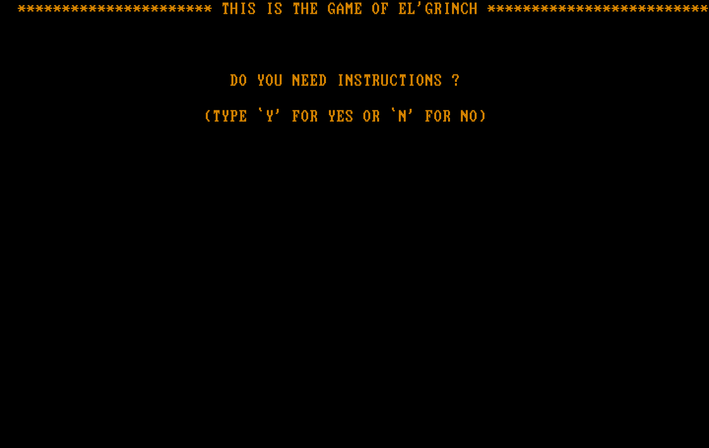 El Grinch IBM PC/Compatibles Screenshot: Do you need instructions?