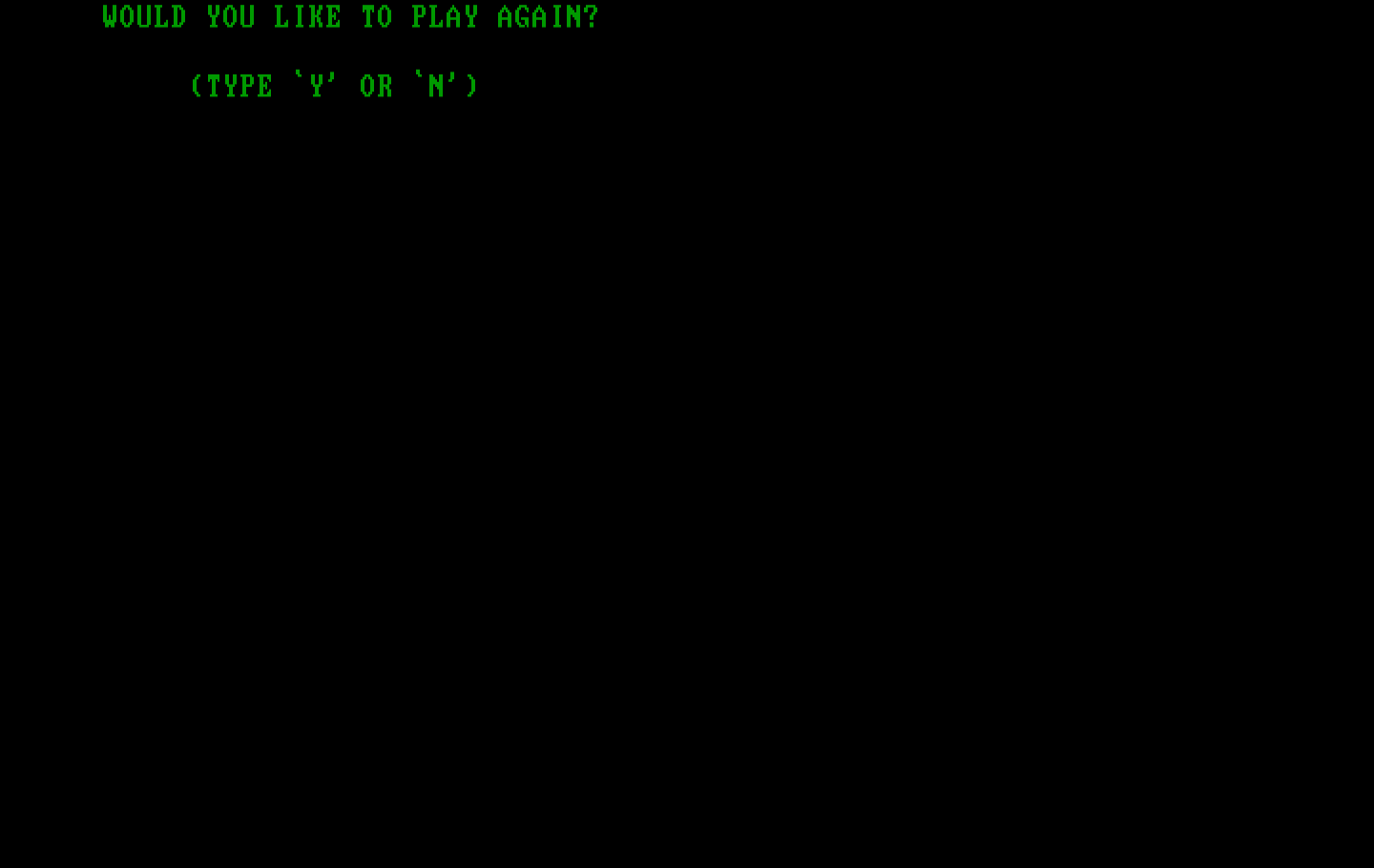 El Grinch IBM PC/Compatibles Screenshot: Play again?