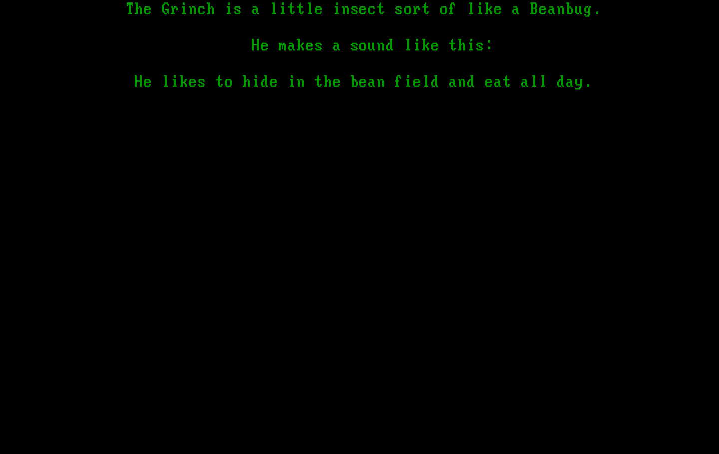 El Grinch IBM PC/Compatibles Screenshot: Game introduction.