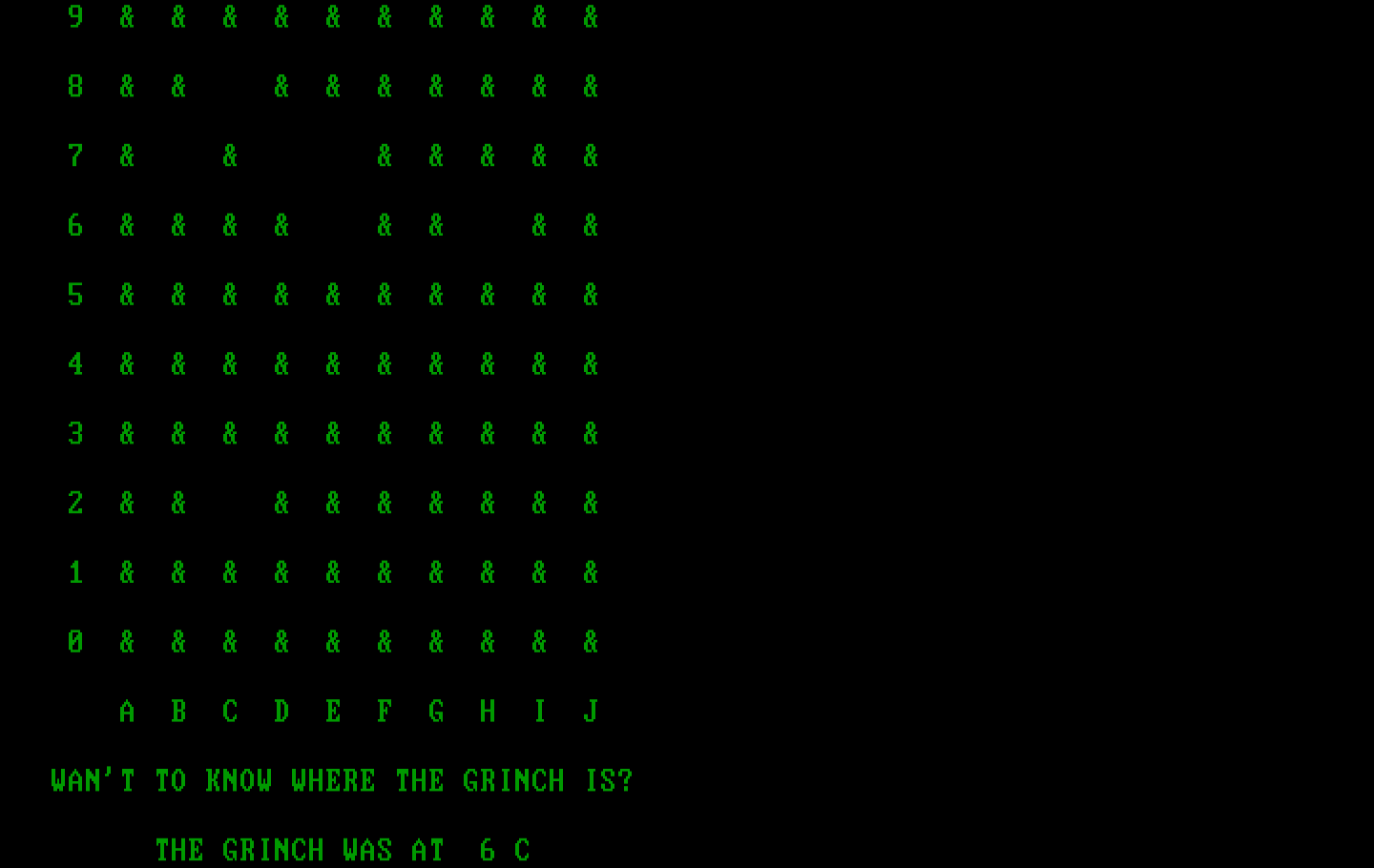 El Grinch IBM PC/Compatibles Screenshot: I lost, here is where the grinch was...