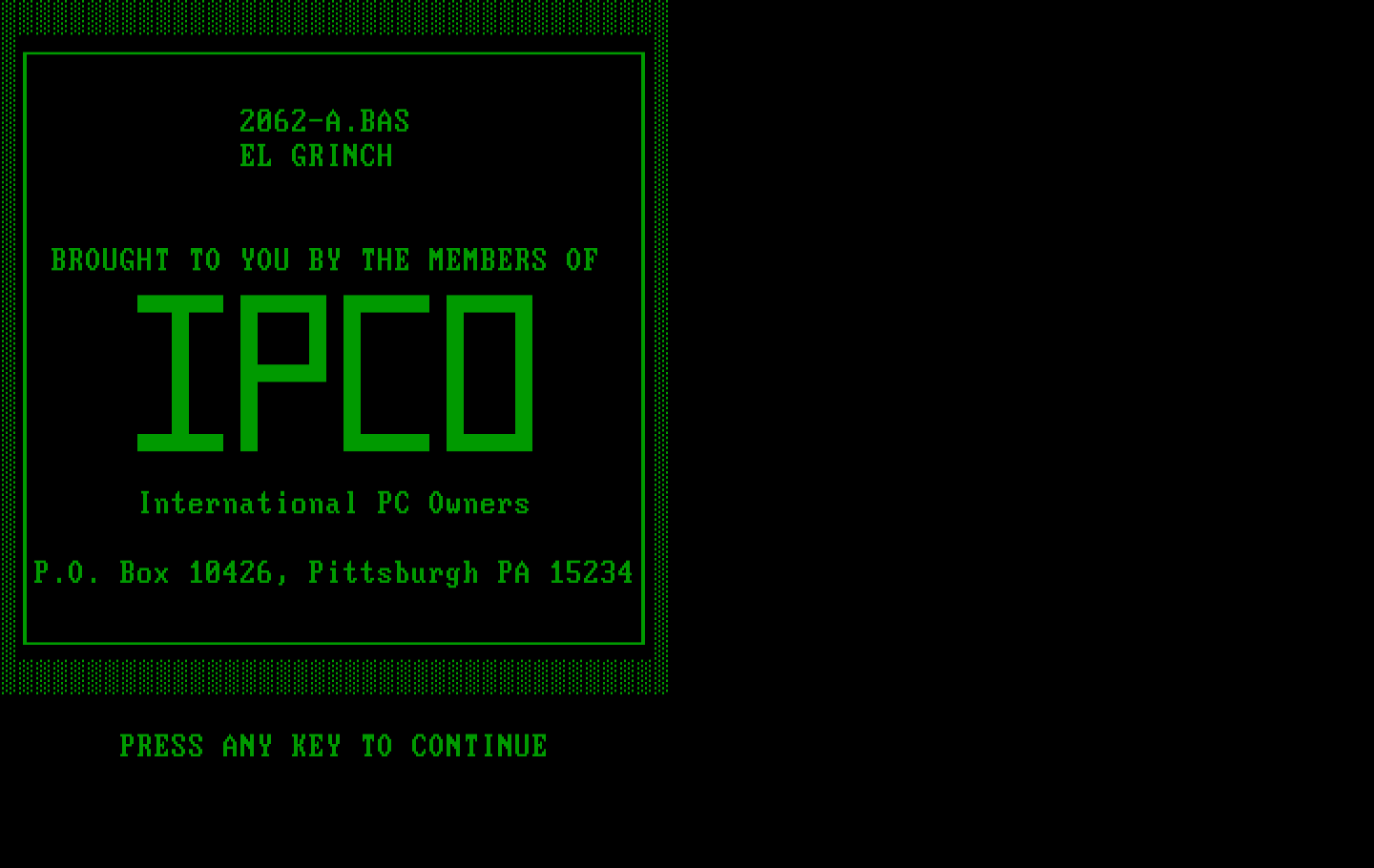 El Grinch IBM PC/Compatibles Screenshot: Title screen.