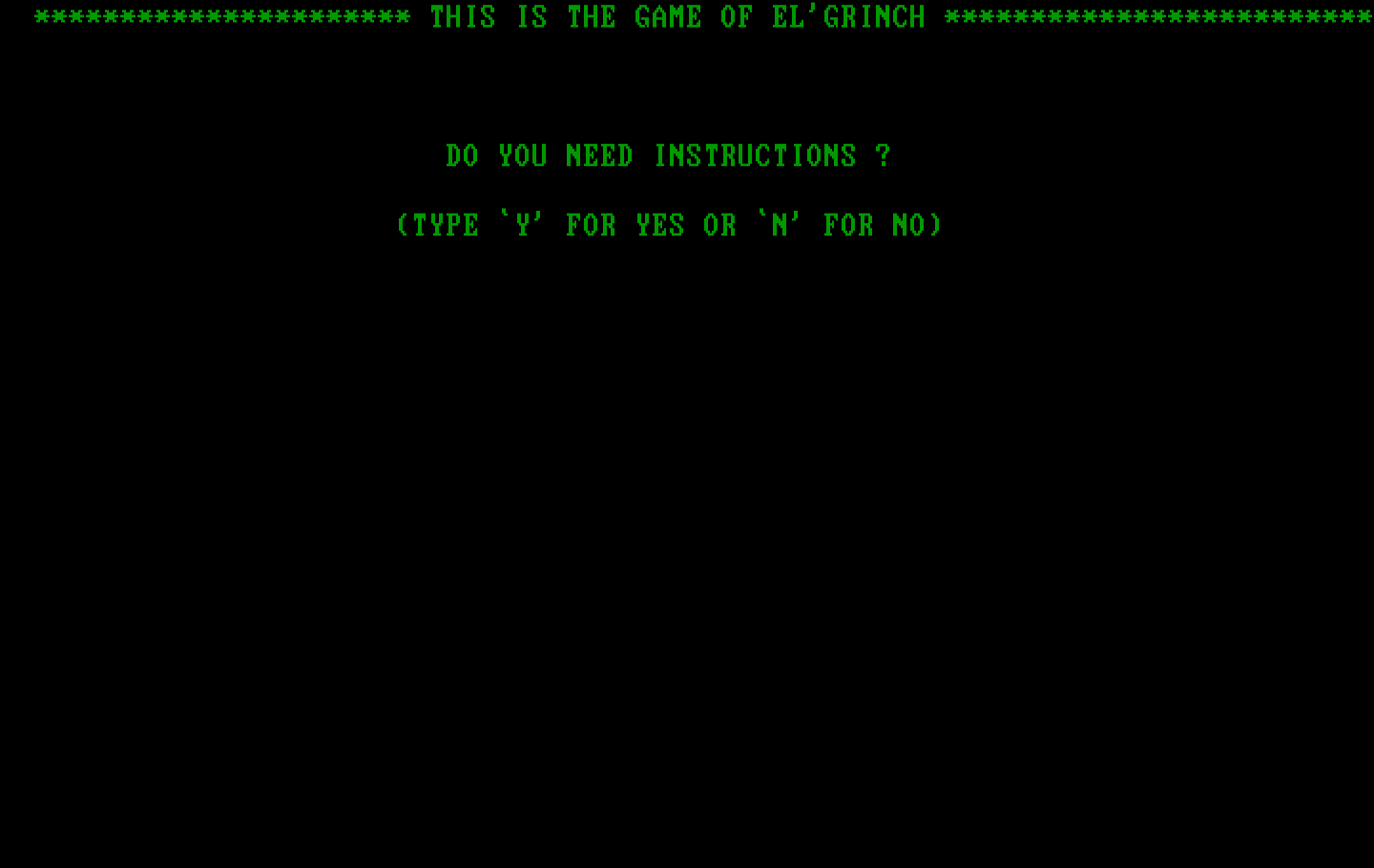 El Grinch IBM PC/Compatibles Screenshot: Do you need instructions?