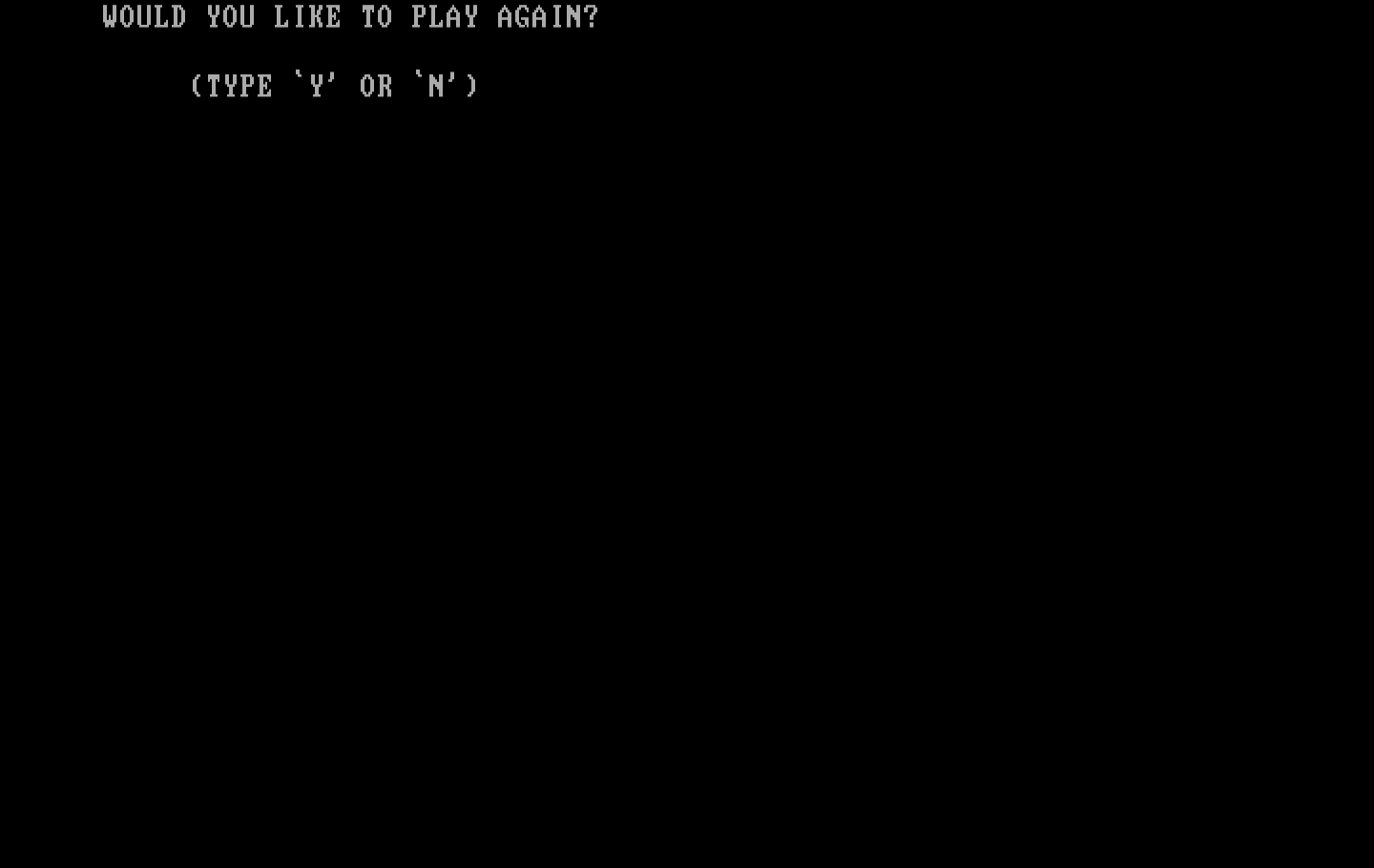 El Grinch IBM PC/Compatibles Screenshot: Play again?