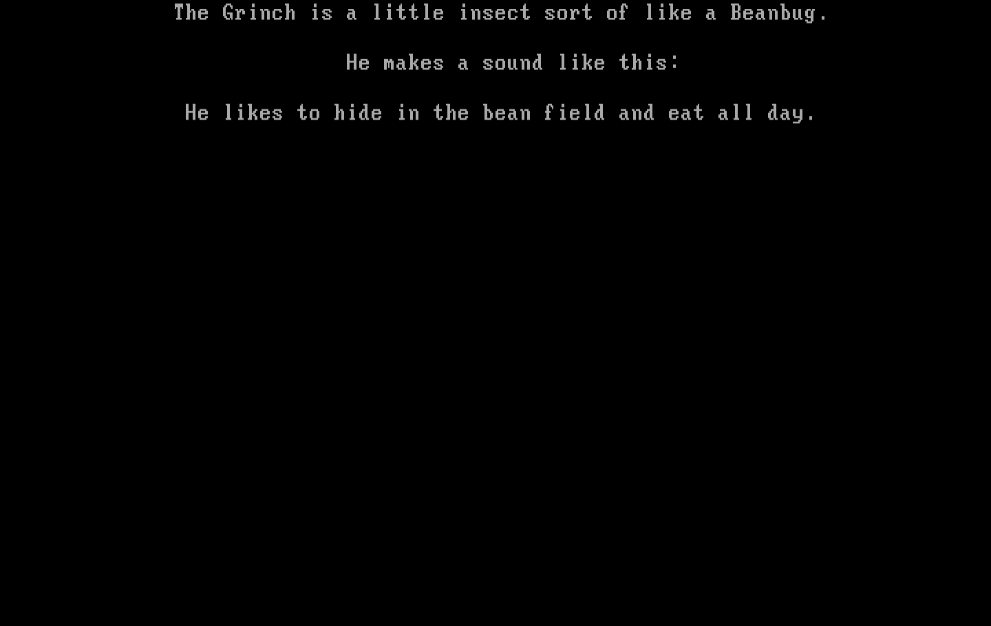 El Grinch IBM PC/Compatibles Screenshot: Game introduction.