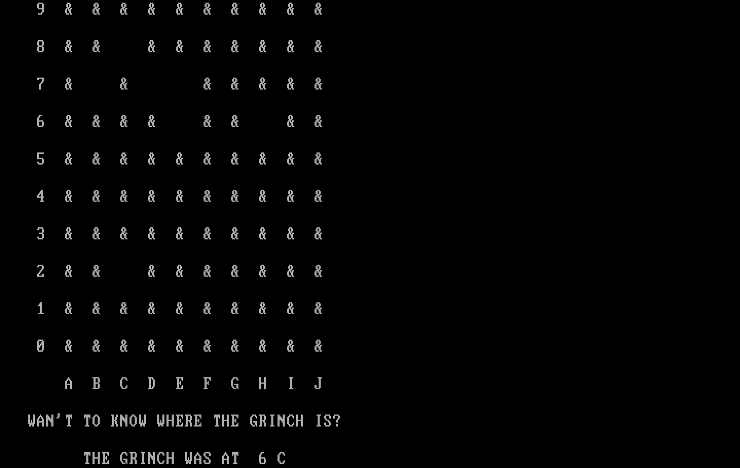 El Grinch IBM PC/Compatibles Screenshot: I lost, here is where the grinch was...