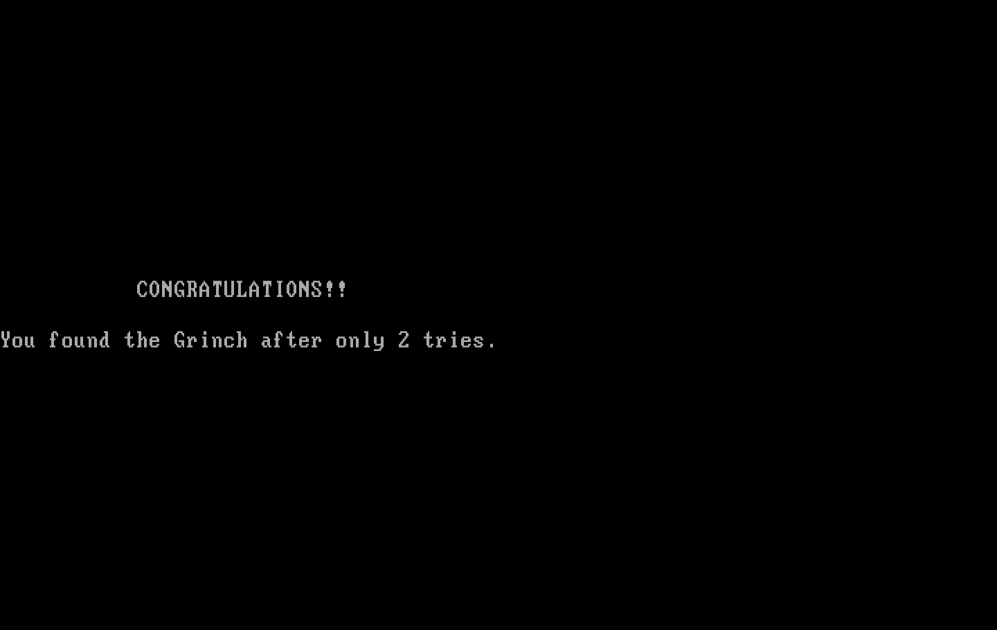 El Grinch IBM PC/Compatibles Screenshot: I won this time!