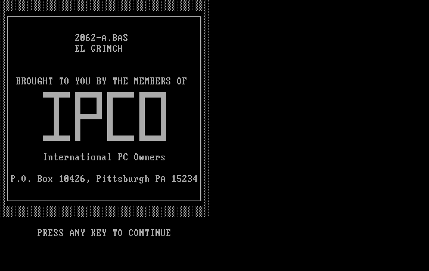 El Grinch IBM PC/Compatibles Screenshot: Title screen.