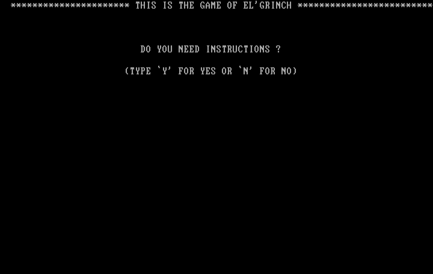 El Grinch IBM PC/Compatibles Screenshot: Do you need instructions?