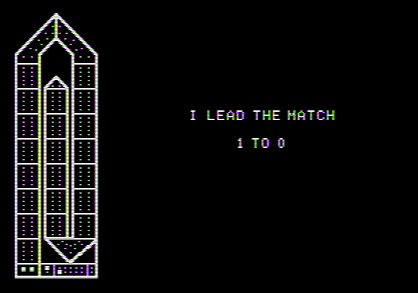 Hi-Res Cribbage Apple II Screenshot: Computer is in the lead...