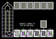 Hi-Res Cribbage for Apple II - Game start; select 2 cards to put in the crib.