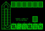 Hi-Res Cribbage for Apple II - Game start; select 2 cards to put in the crib.