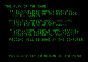 Hi-Res Cribbage for Apple II - Game instructions (part 2).