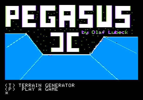 Pegasus II Apple II Screenshot: Title screen.