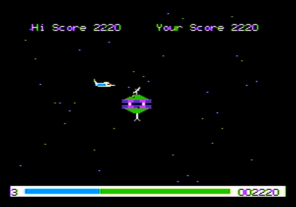 Pegasus II Apple II Screenshot: Level completed!