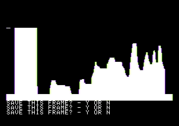 Pegasus II Apple II Screenshot: The game also includes a terrain generator so players can make their own levels.