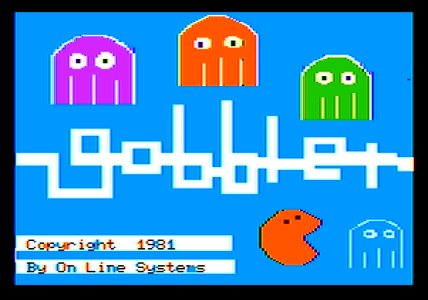 Gobbler Apple II Screenshot: Title screen.
