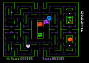 Gobbler for Apple II - Game over, scores are displayed at the bottom of the screen.