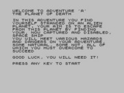 Adventure A for ZX Spectrum - Starting screen.