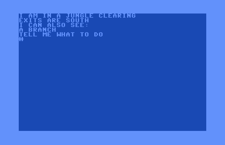 Adventure B Commodore 64 Screenshot: The game begins...