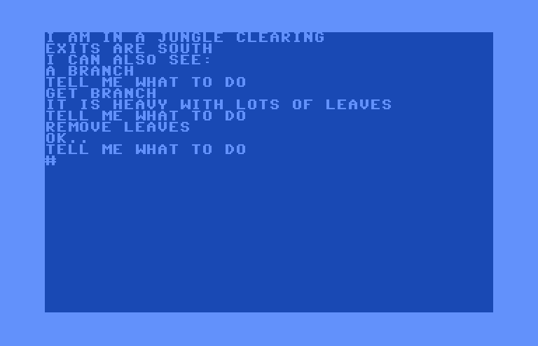 Adventure B Commodore 64 Screenshot: First, let's grab this stick...