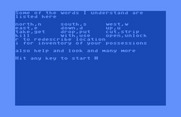 Adventure B for Commodore 64 - Here's the words the game understands.