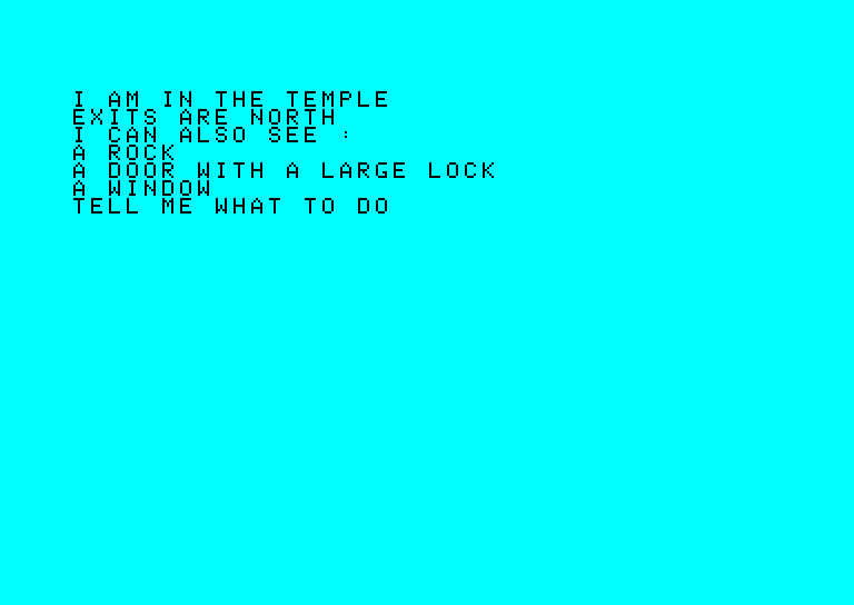 Adventure B Amstrad CPC Screenshot: Yet another door with a lock...