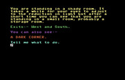 Adventure C for Commodore 64 - A dark corner...could anything be hidden there?