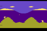 Artillery Duel for Atari 2600 - A shot flies through the air...