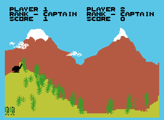 Artillery Duel ColecoVision Screenshot: Target destroyed!