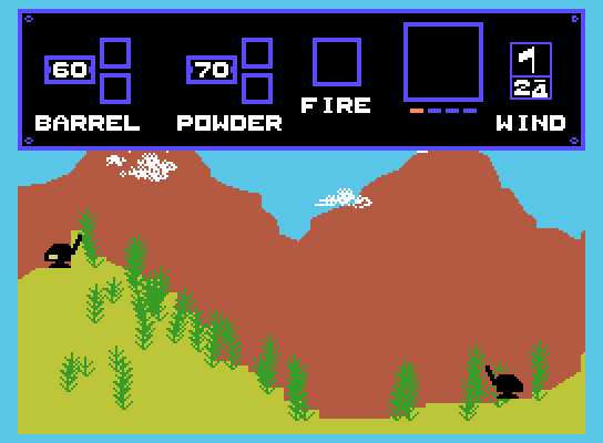 Artillery Duel ColecoVision Screenshot: Game start.